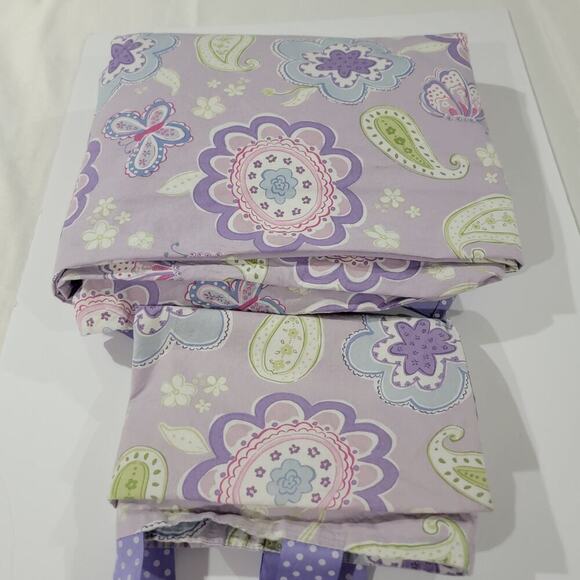 Pottery Barn Kids Purple Butterfly Samantha Full Queen Duvet Cover + 1 Sham - Picture 3 of 10